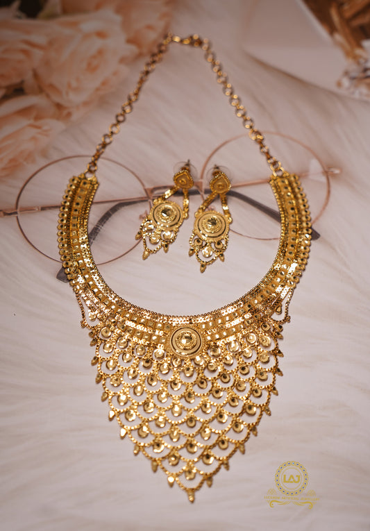 TURQUOISE NECKLACE SET - LOOK LIKE GOLD